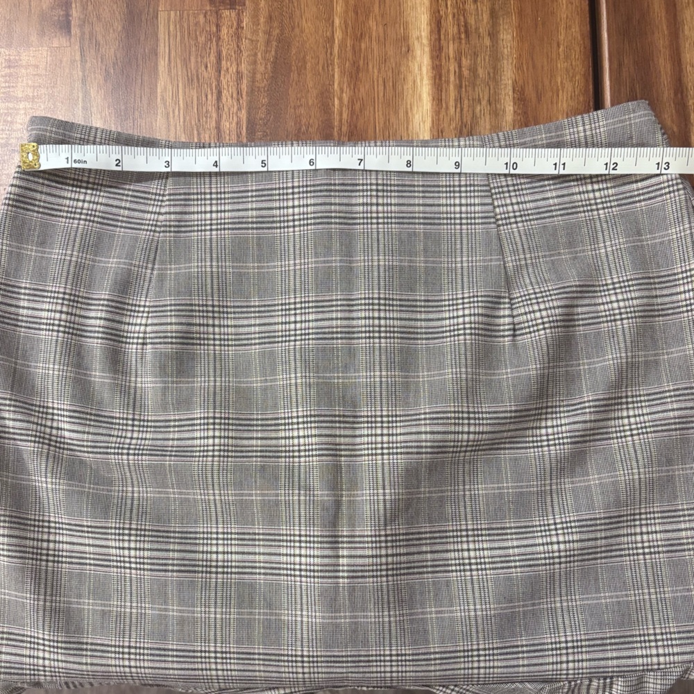 Plaid Ruffle Mini Skirt Academia High Waist Pleated Check - Picture 7 of 9